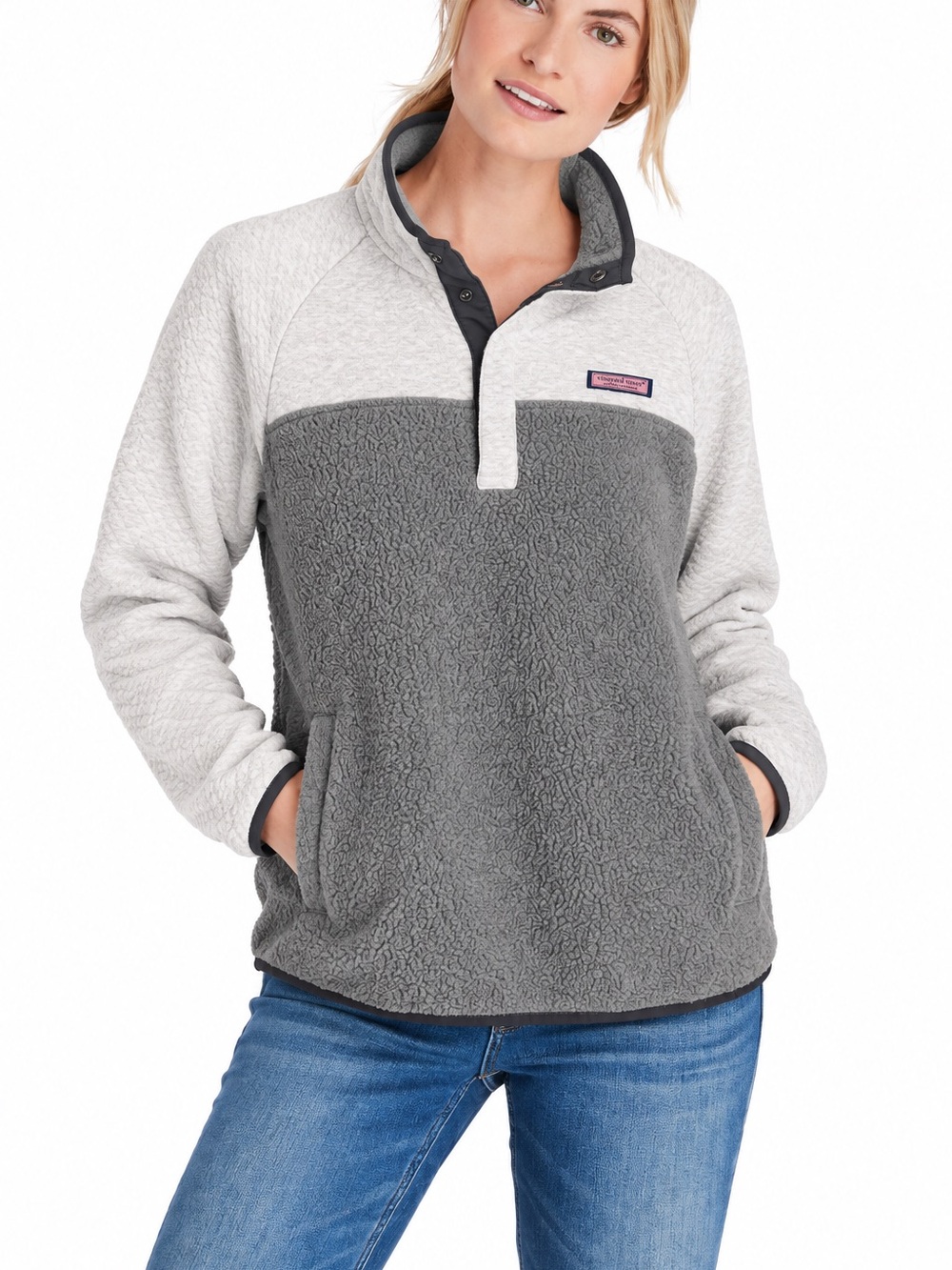 Vineyard Vines Mixed Media Pullover Shep Large